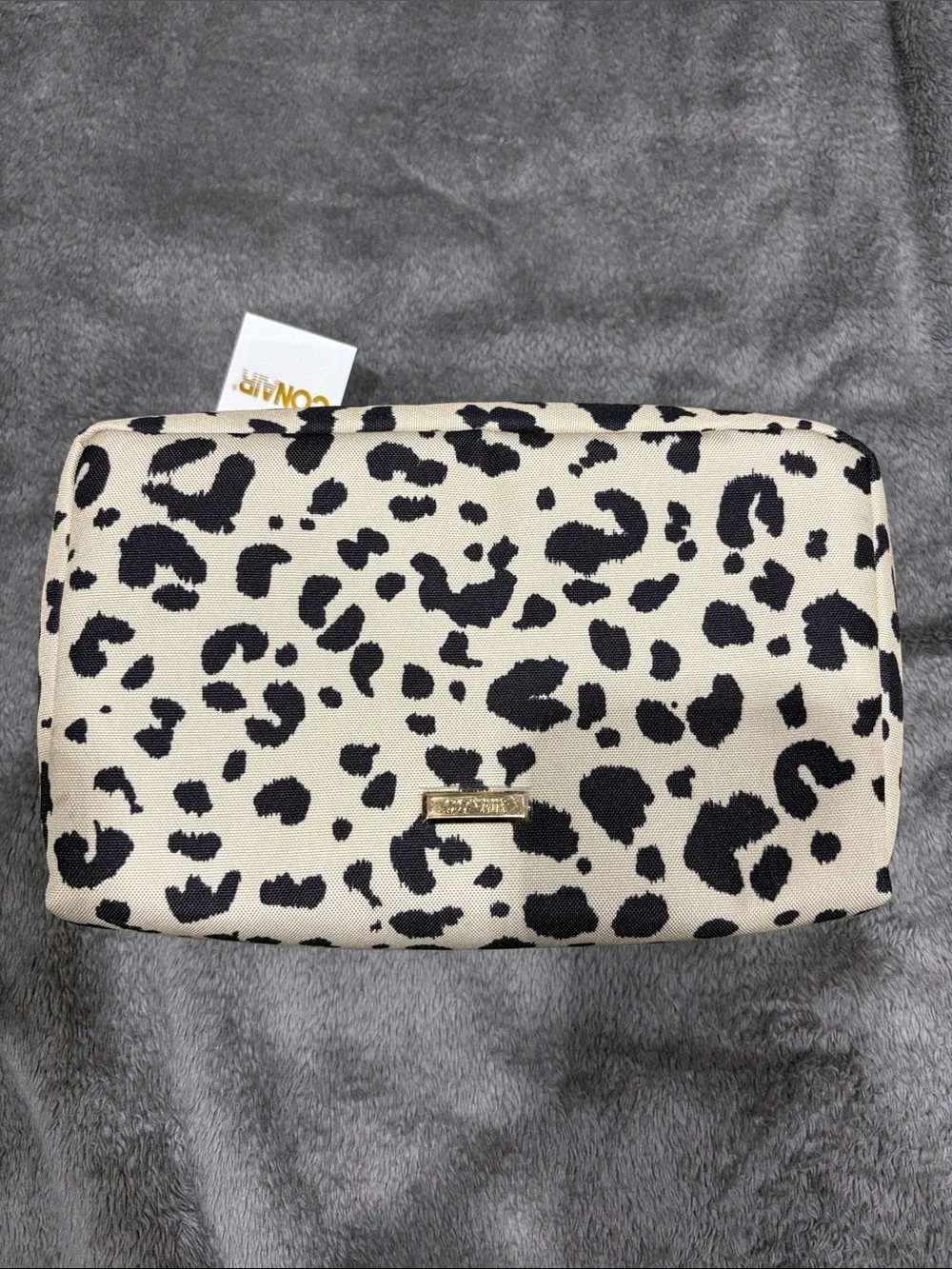 Animal Print Cosmetic Bag in Black and Cream - CONAIR